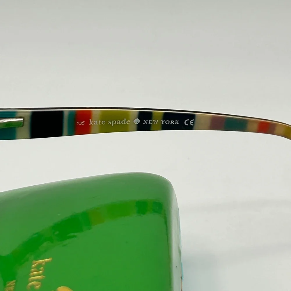 Kate Spade Lucyann 0X77 Tortoise Multi Stripe Rectangular Eyeglasses Frames Case